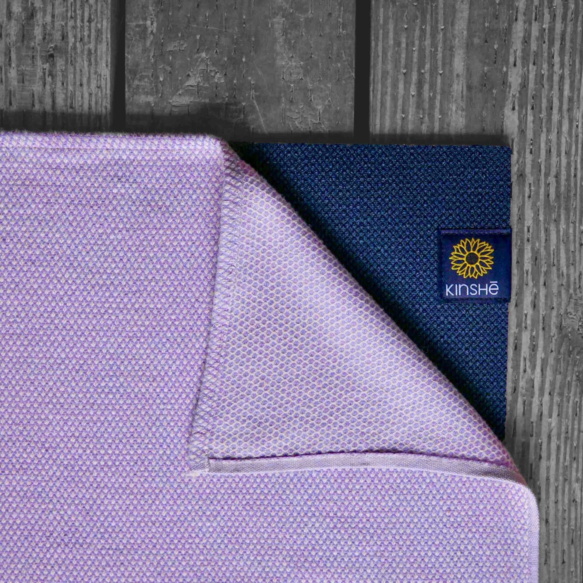 An Iris purple color swatch of Kinshe Yoga's premium Turkish cotton yoga towel.