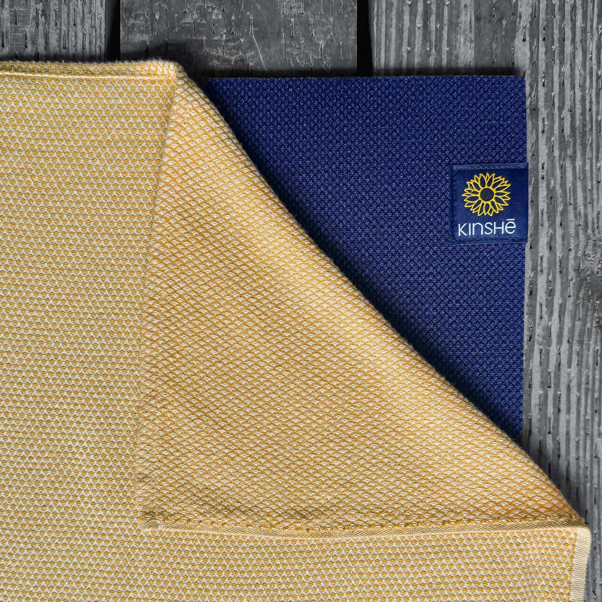 A buttery yellow color swatch of Kinshe Yoga's premium Turkish cotton yoga towel.